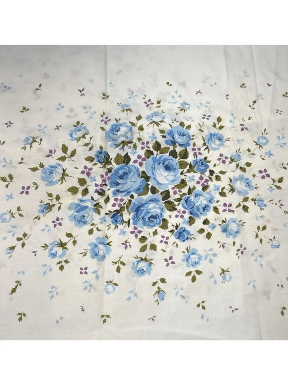 VTG FIELDCREST Perfection 2 Fine Combed Percale KING Size Blue Rose PILLOWCASES
